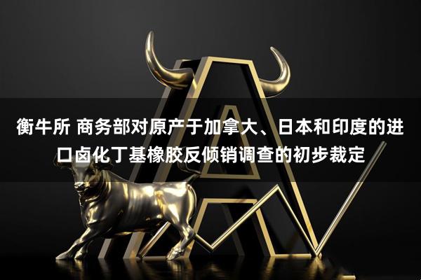 衡牛所 商务部对原产于加拿大、日本和印度的进口卤化丁基橡胶反倾销调查的初步裁定